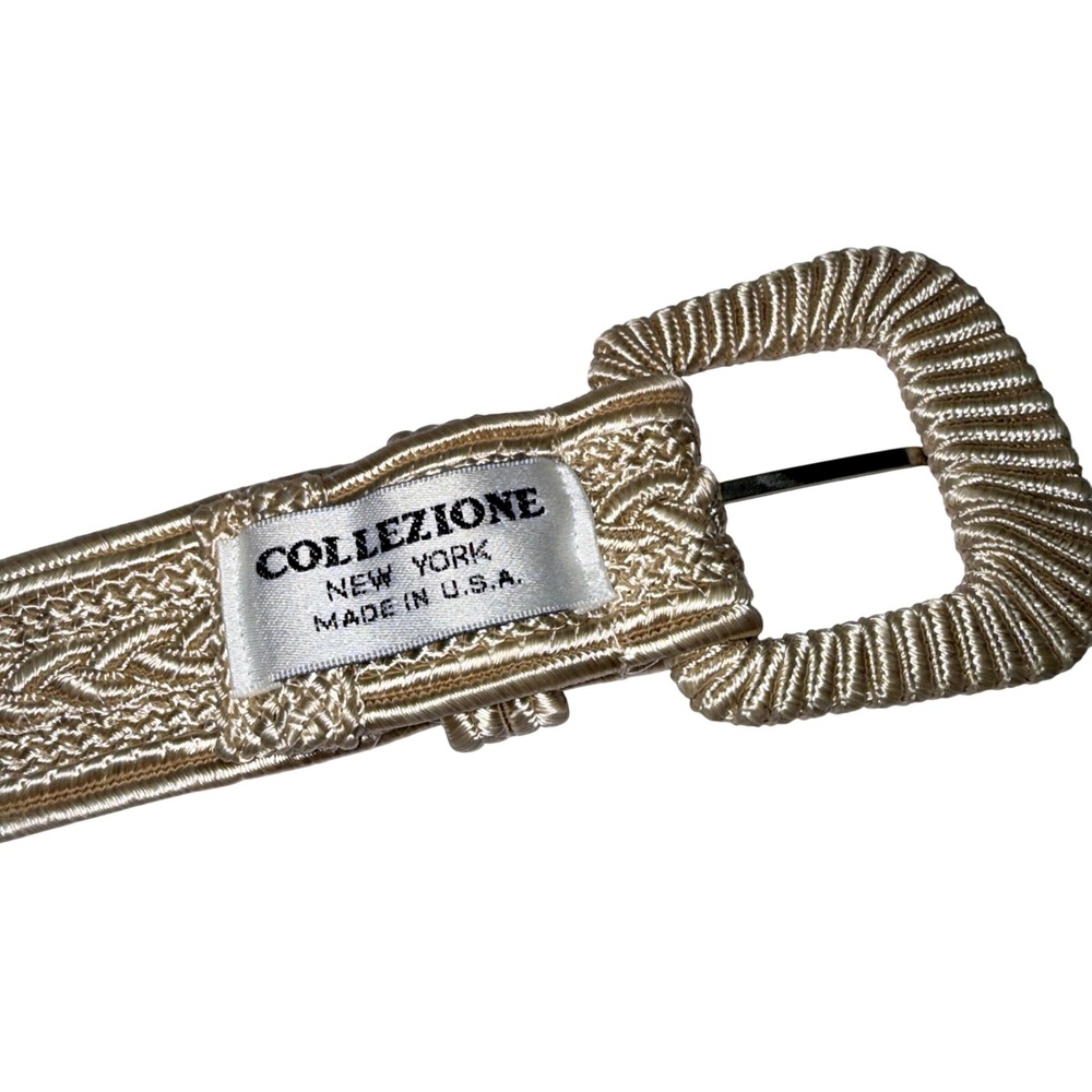 Collezione New York Woven Rope Style Belt Gold Tone Buckle Women - Picture 3 of 5
